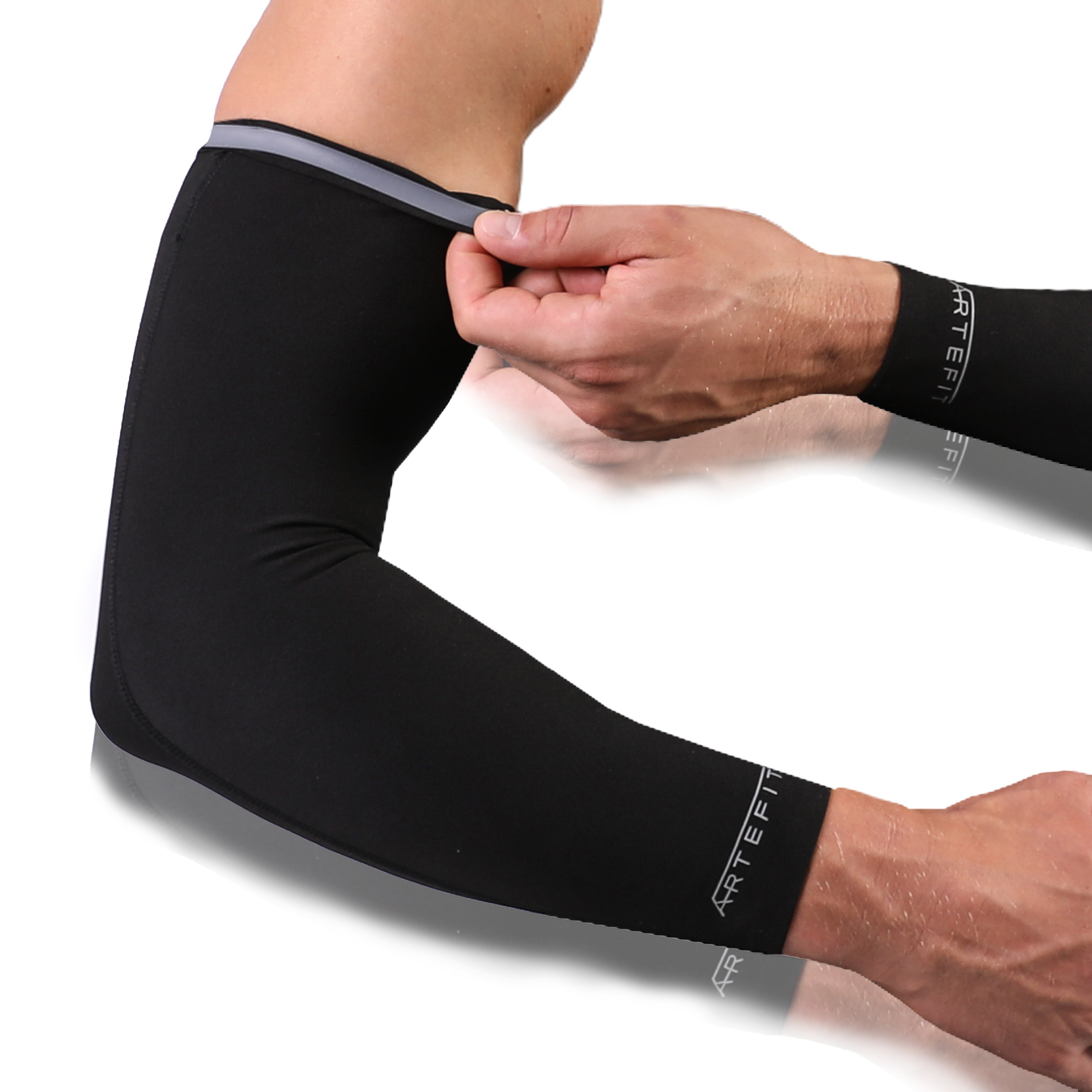  Artefit Forearm Sleeves - Compressions Short Arm Sleeves - UV  Protection (Black, S) : Health & Household